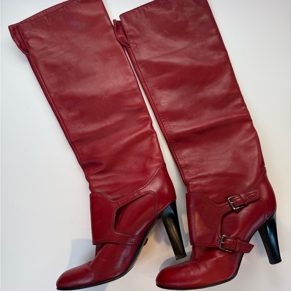 Sergio Rossi Leather Knee-High Boots 7 1/2.